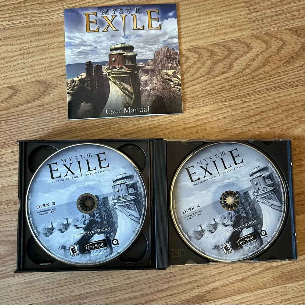 Myst 3 Exile: The Sequel to Myst & Riven PC 2001 Video Games 4‎ Discs